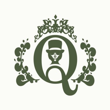 Vintage queen siluet. Ortaçağ Kraliçe profili