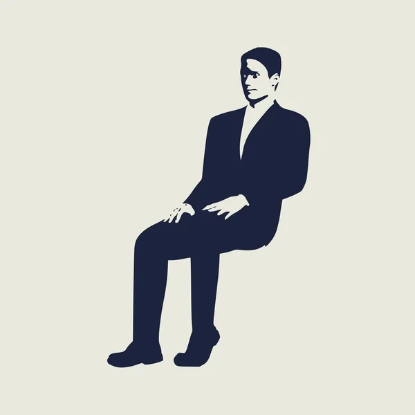 Silueta de hombre sentado — Archivo Imágenes Vectoriales