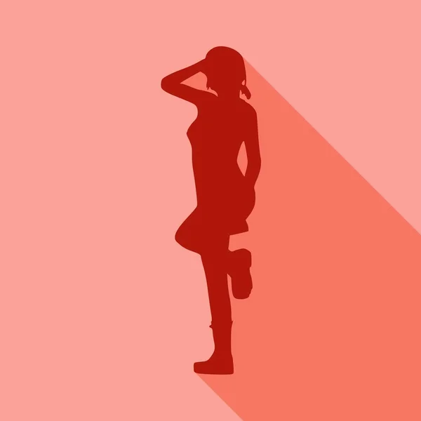 Posing lady silhouette — Stock Vector