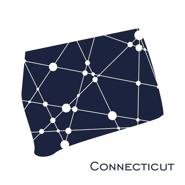 Connecticut Carte de l'État — Image vectorielle