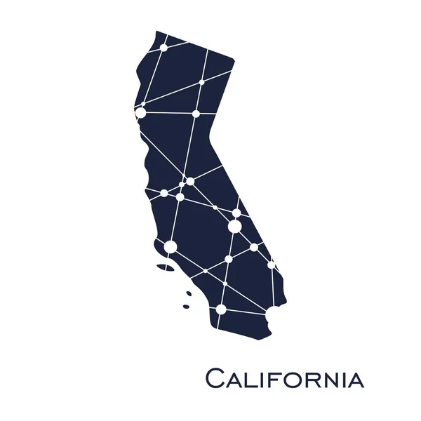 California mapa stanu — Wektor stockowy