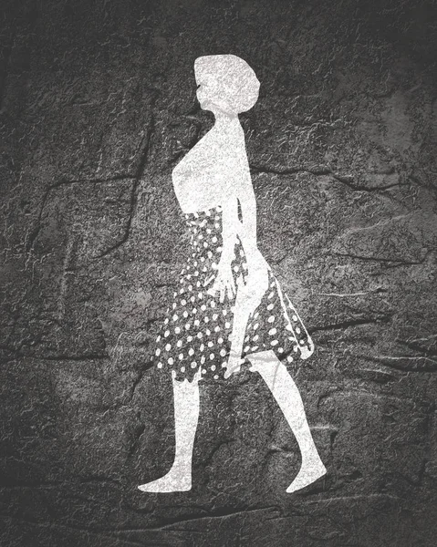 Vrouw silhouet in jurk — Stockfoto