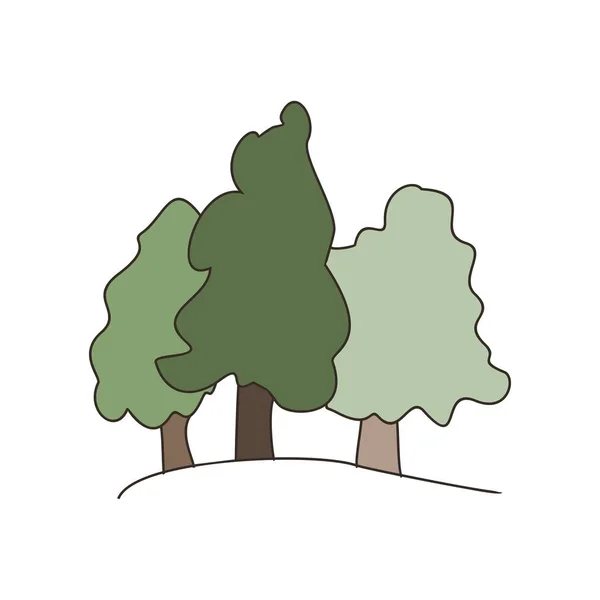 Ассорти очерченных деревьев — стоковый вектор