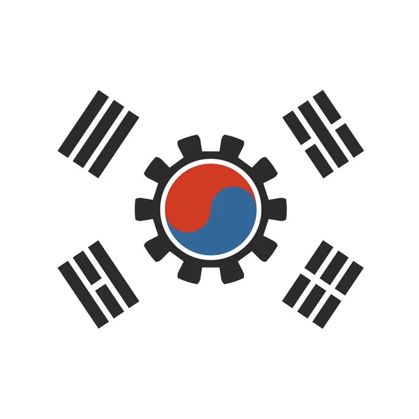 Güney Kore bayrağı — Stok Vektör