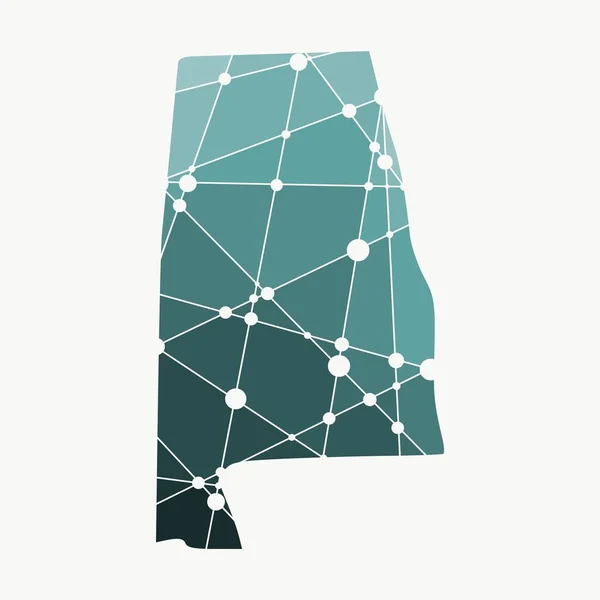 Carte de l'État de l'Alabama — Image vectorielle