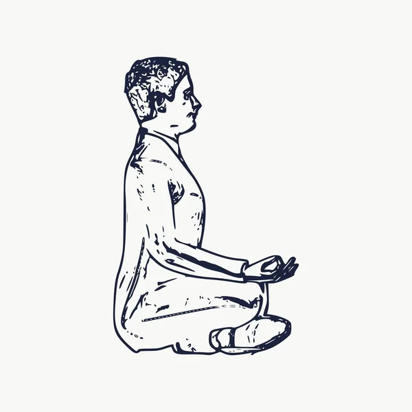 Ilustración de meditación de hombre de negocios — Archivo Imágenes Vectoriales