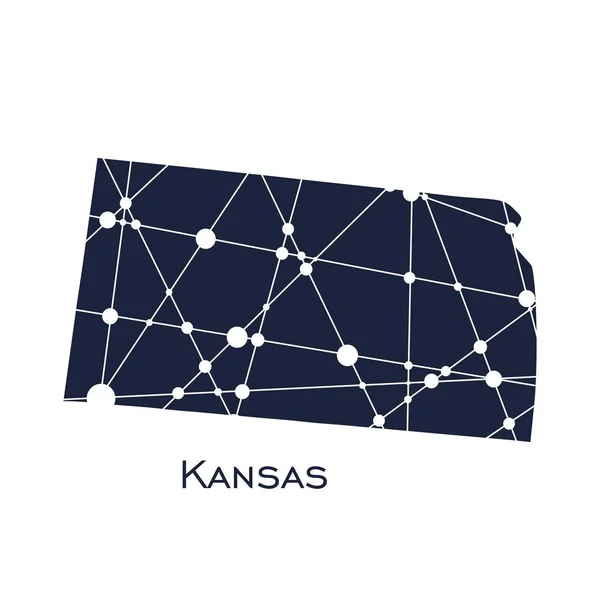 Kansas State map — 스톡 벡터