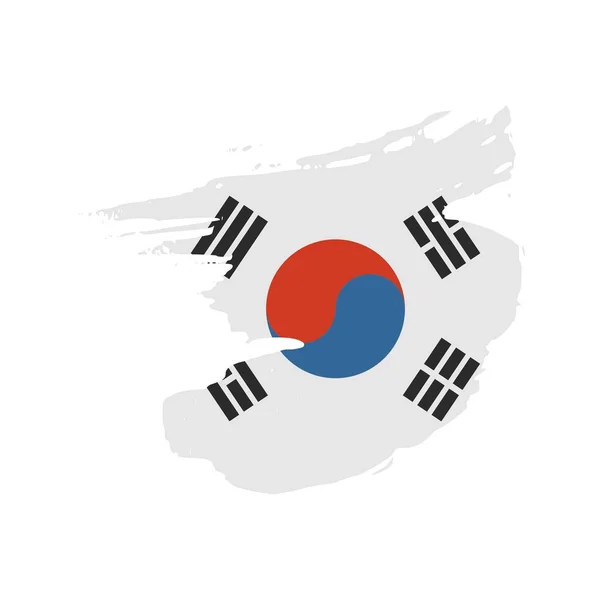 韩国国旗 grunge 风格. — 图库矢量图片