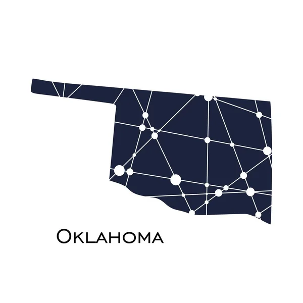 Mapa del estado de Oklahoma — Archivo Imágenes Vectoriales