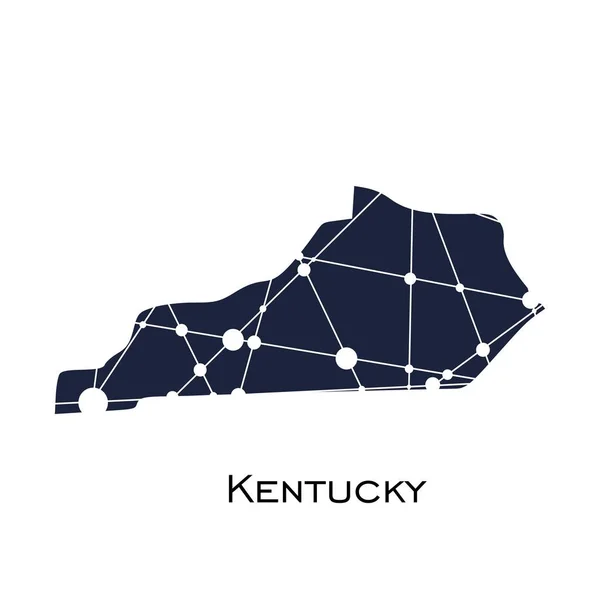 Mapa státu Kentucky — Stockový vektor