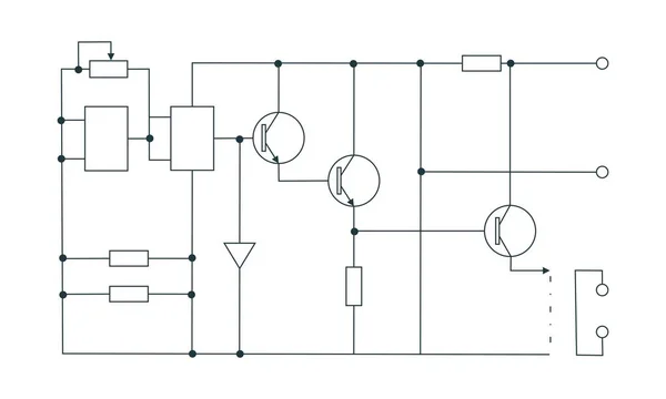 Schema di circuito elettrico — Vettoriale Stock