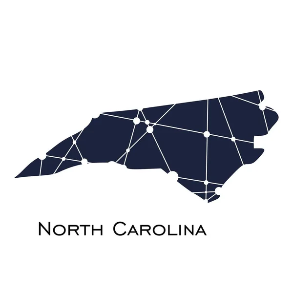 Norte carolina mapa del estado — Vector de stock