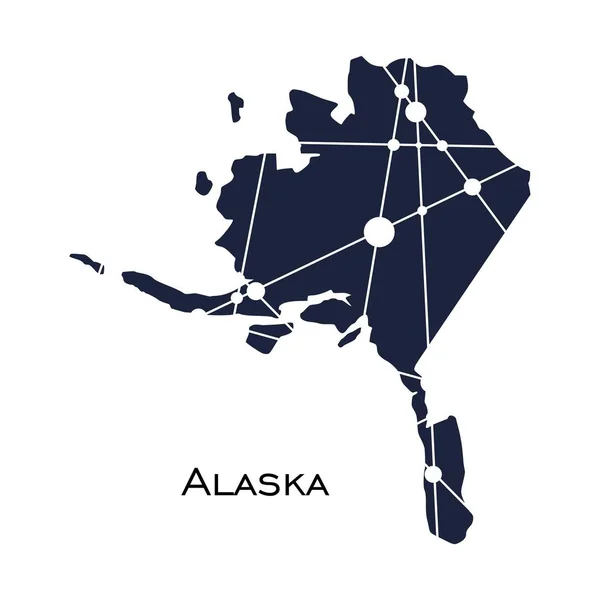 Mapa státu Aljaška — Stockový vektor