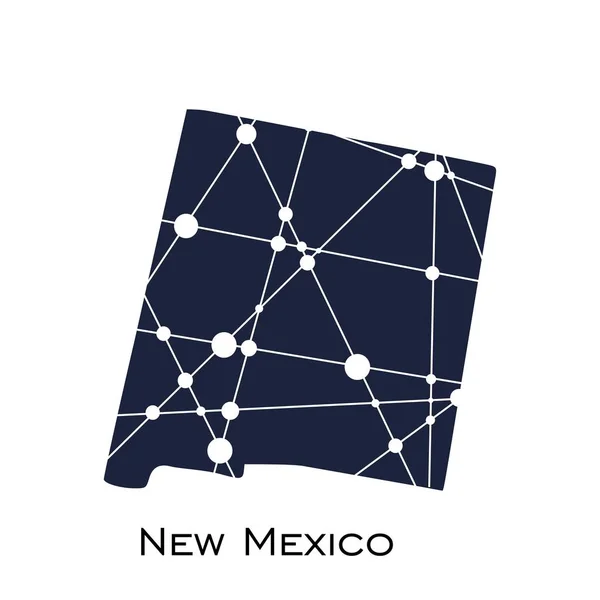 Mapa del estado de Nuevo México — Archivo Imágenes Vectoriales