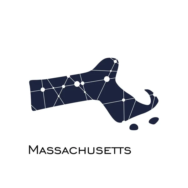 Massachusetts Carte de l'État — Image vectorielle
