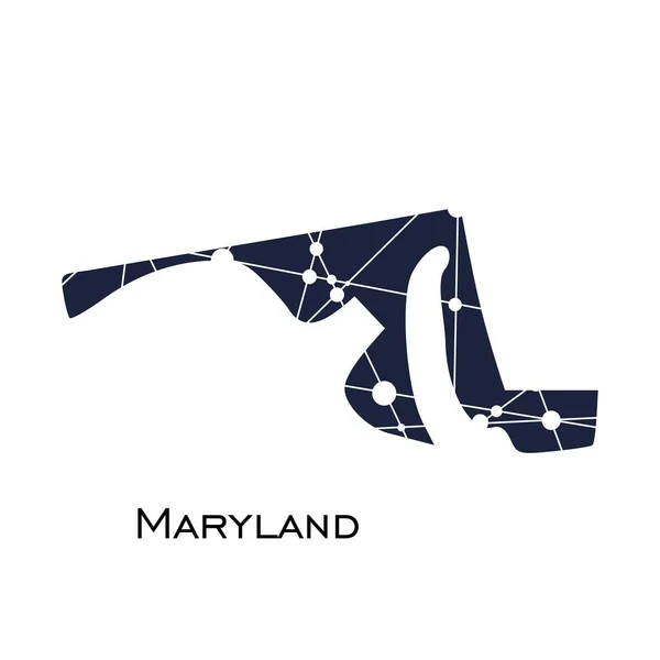 Maryland Carte de l'État — Image vectorielle