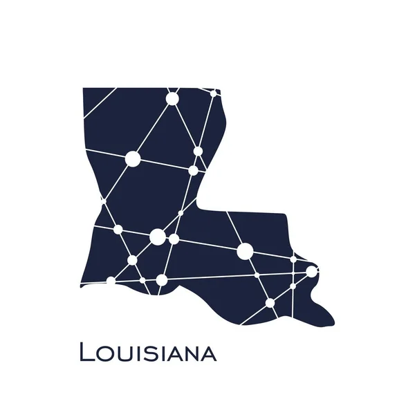 Mapa stanu Luizjana — Wektor stockowy
