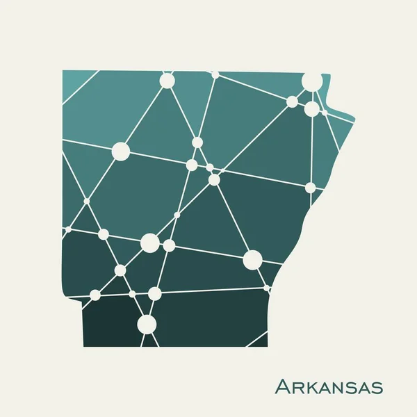 Staatskaart van Arkansas — Stockvector