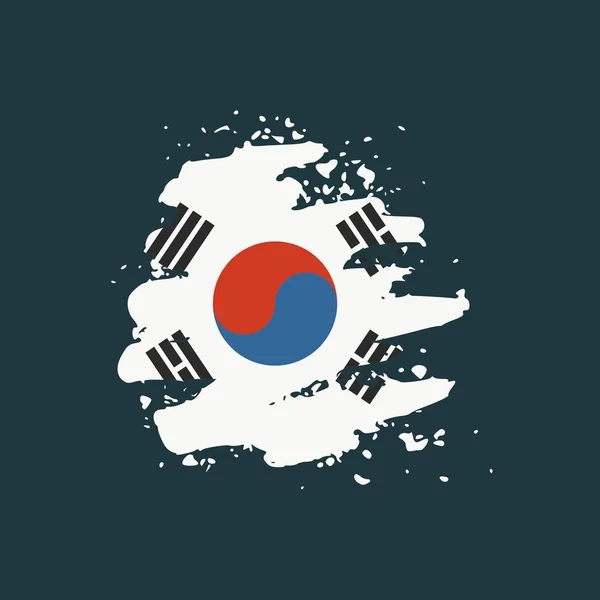 한국 국기 그런 지 스타일. — 스톡 벡터