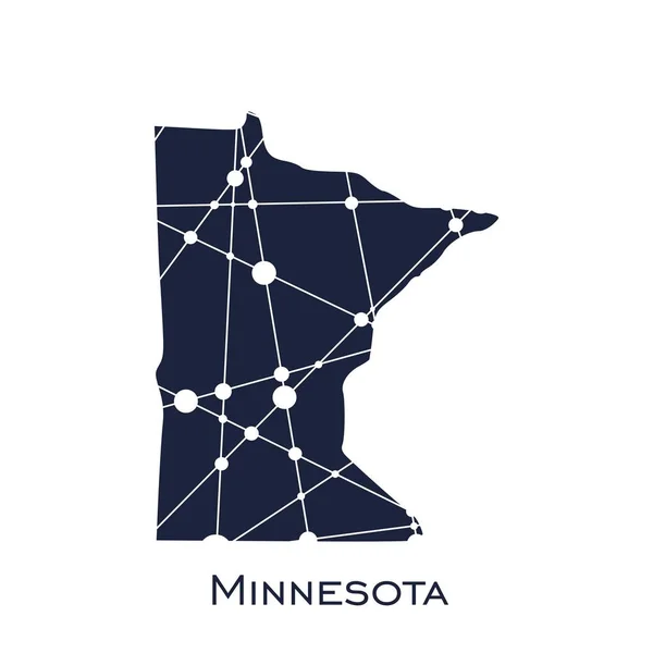 Mapa del estado de Minnesota — Archivo Imágenes Vectoriales