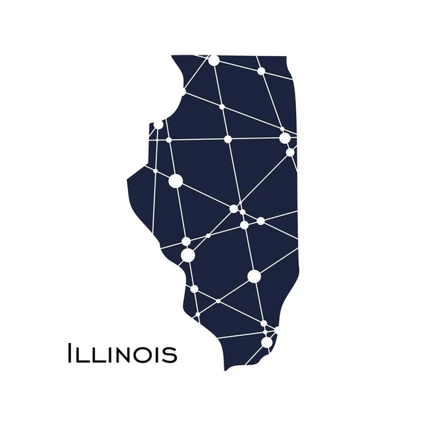 Illinois állam térképe — Stock Vector