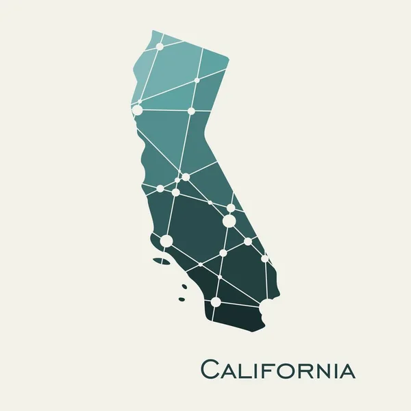 California mapa stanu — Wektor stockowy