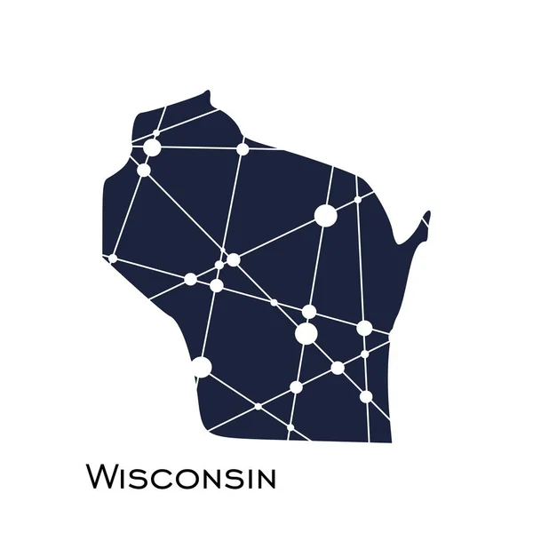 Wisconsin állam térképe — Stock Vector