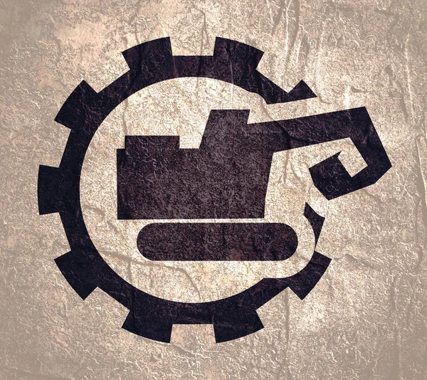 Logo van de mijnbouw- of bouwmachine — Stockfoto