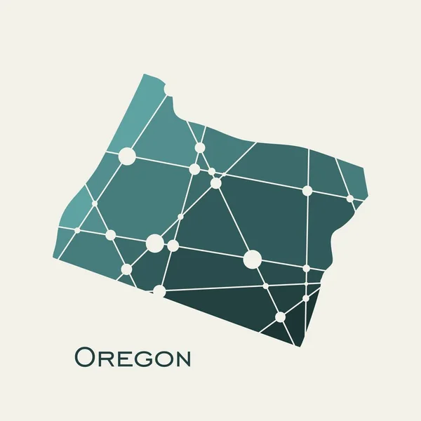 Карта штата Орегон — стоковый вектор