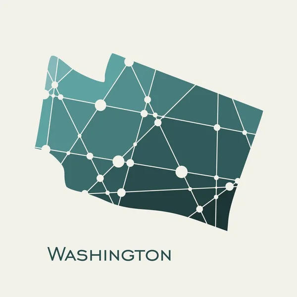 Карта штата Вашингтон — стоковый вектор