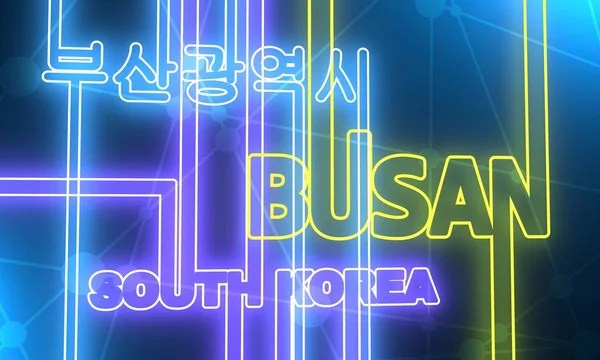 Corée du Sud et Busan texte — Photo