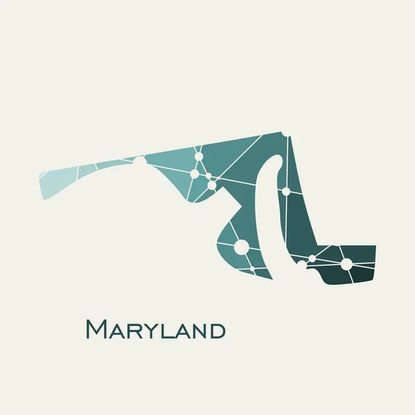 Maryland Mappa di stato — Vettoriale Stock