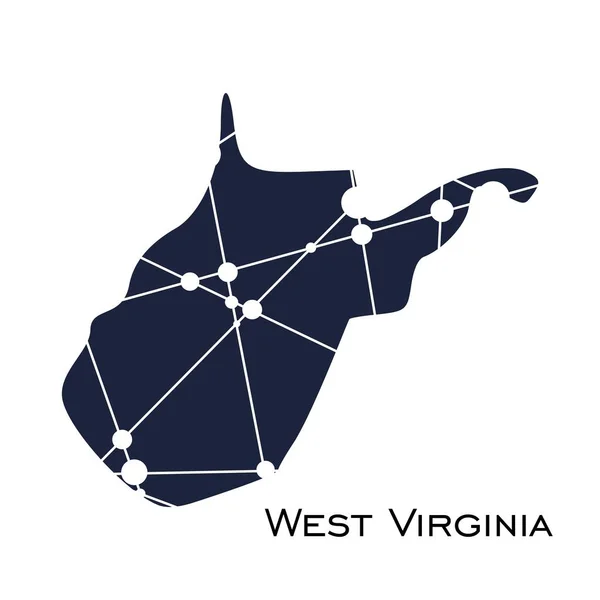 Virginie occidentale carte d'état — Image vectorielle