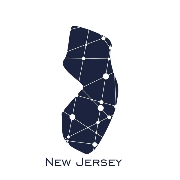 新的新泽西州地图 — 图库矢量图片