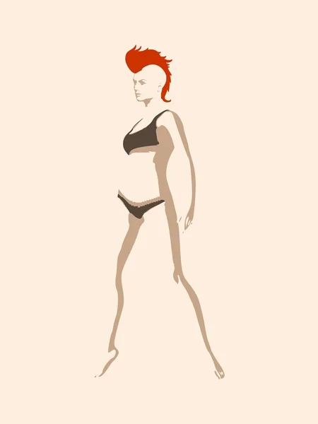 Femme silhouette simple — Image vectorielle