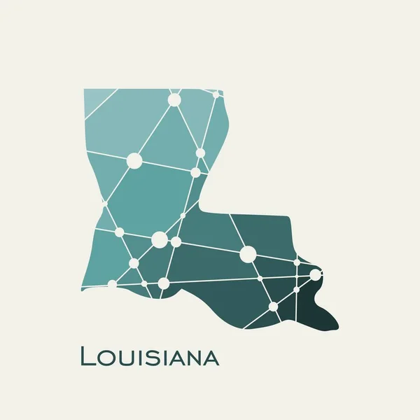 Landkaart van Louisiana — Stockvector