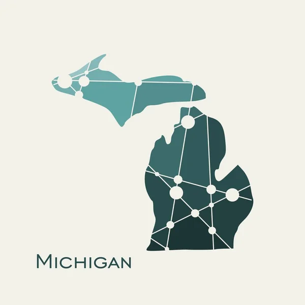 Mapa del estado de Michigan — Archivo Imágenes Vectoriales