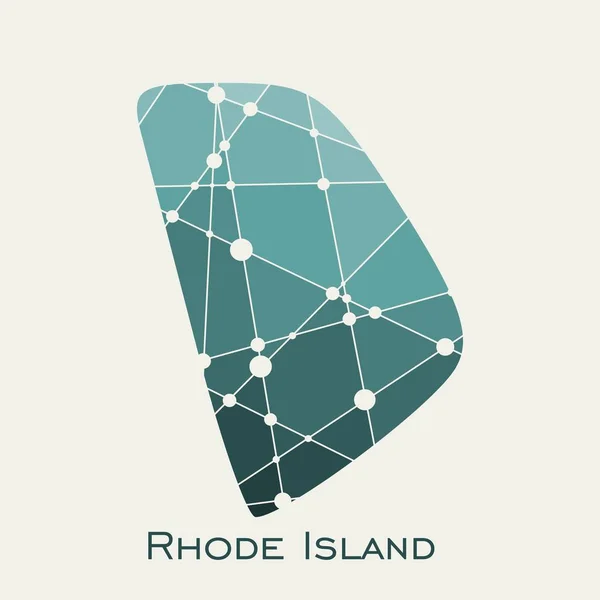 Carte de l'état de l'île de rhode — Image vectorielle