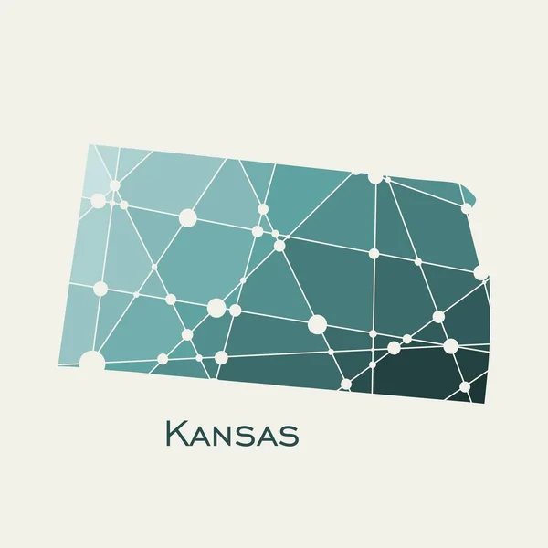Kansas Mapa del estado — Archivo Imágenes Vectoriales