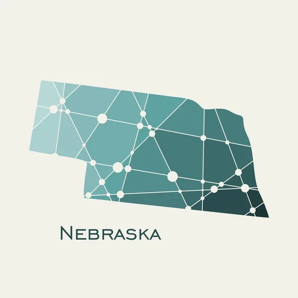Nebraska állam térképe — Stock Vector