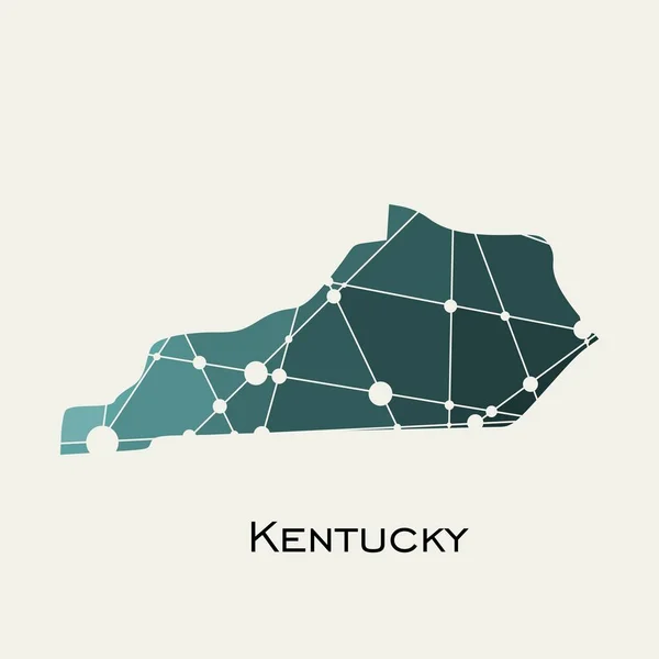 Landkaart van Kentucky — Stockvector