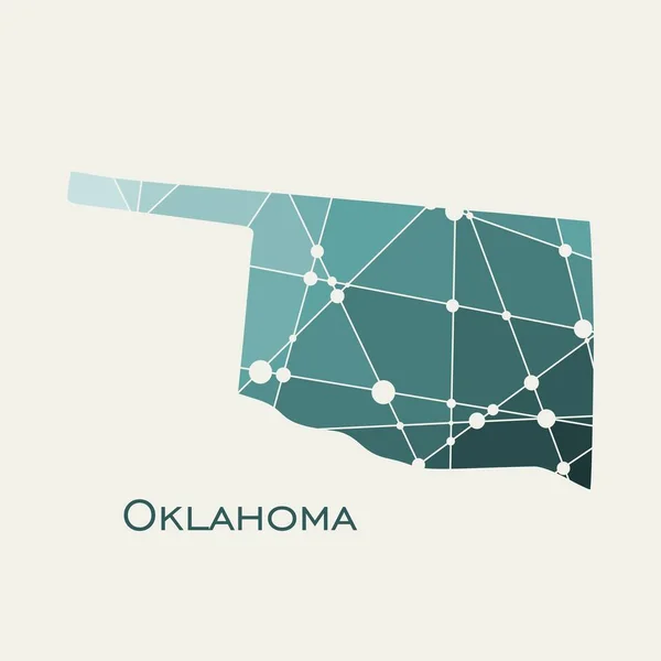 Mapa del estado de Oklahoma — Archivo Imágenes Vectoriales