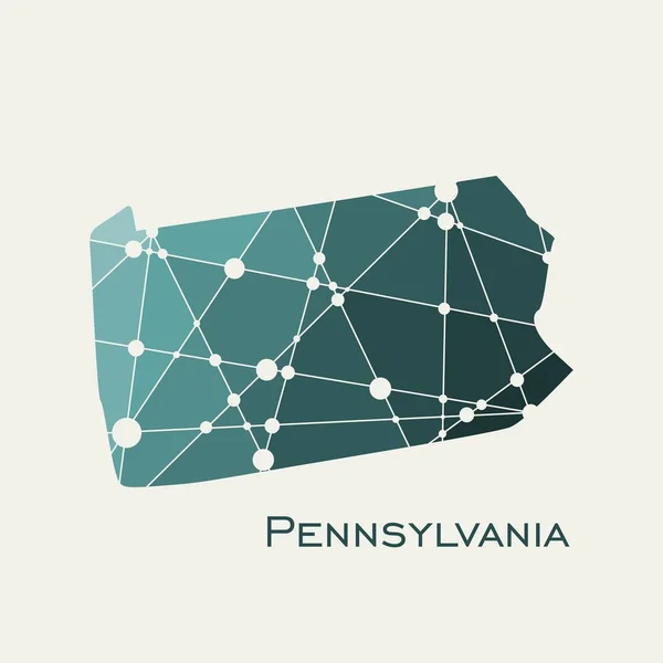 Carte de l'État de Pennsylvanie — Image vectorielle