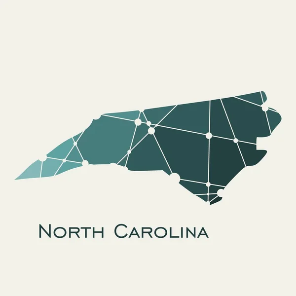 North Carolina State Map — Stockvektor
