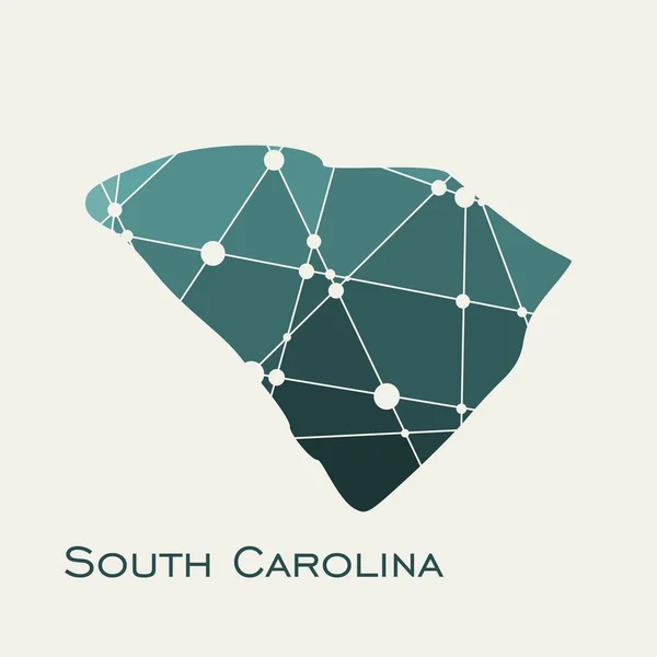 Karte des Bundesstaates South Carolina — Stockvektor