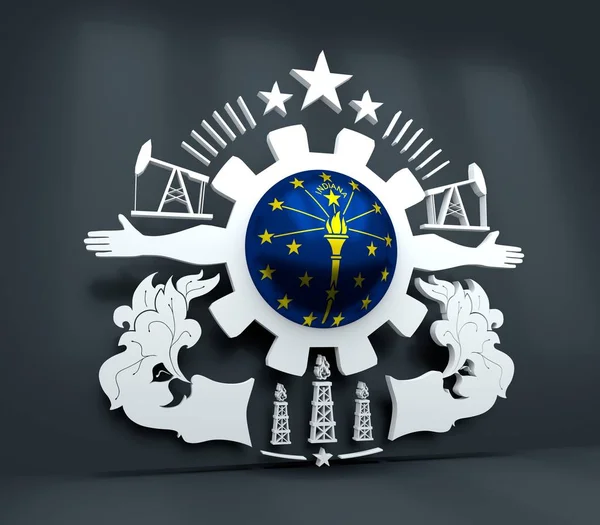 Tung industri emblem — Stockfoto