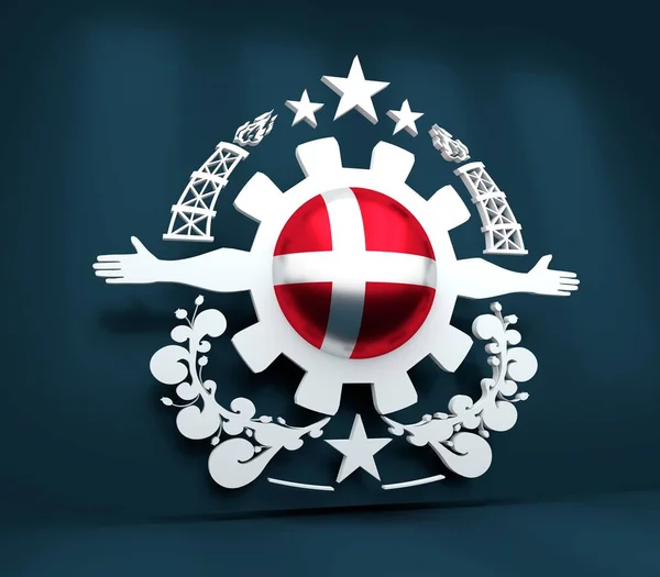 Tung industri emblem — Stockfoto