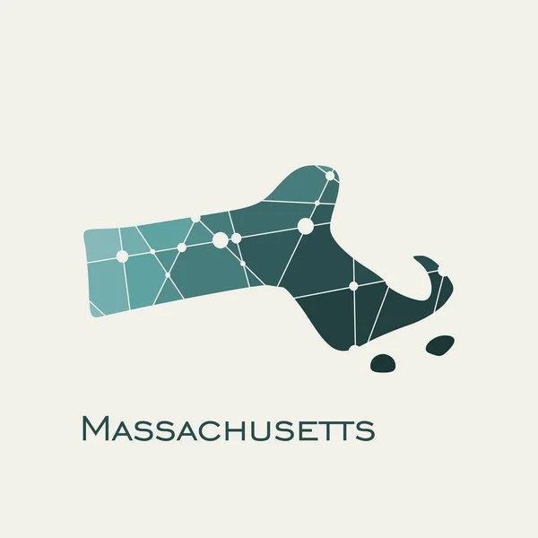 Карта штата Массачусетс — стоковый вектор