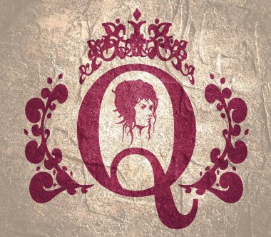 Vintage queen siluet. Ortaçağ Kraliçe profili