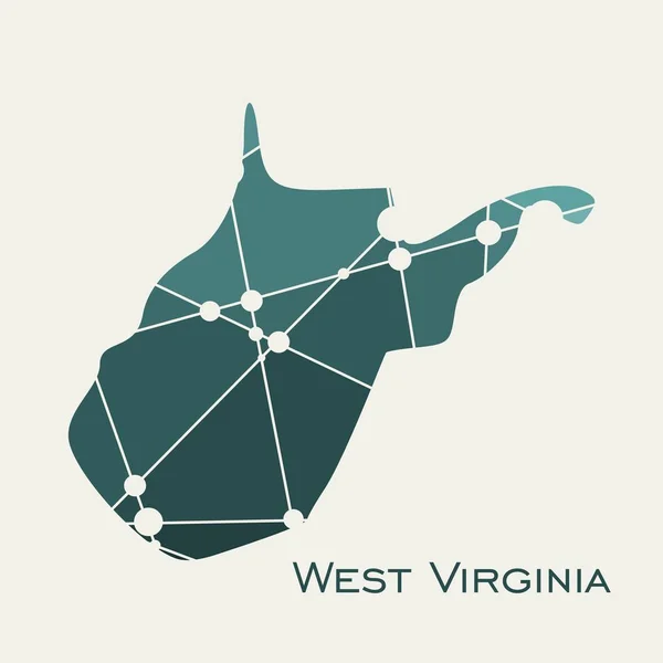 West Virginia staat kaart — Stockvector